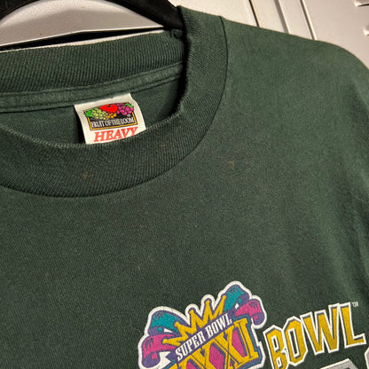 Vintage 1990s Green Bay Packers Super Bowl Champions Fruit of the Loom Single Stitch T-Shirt