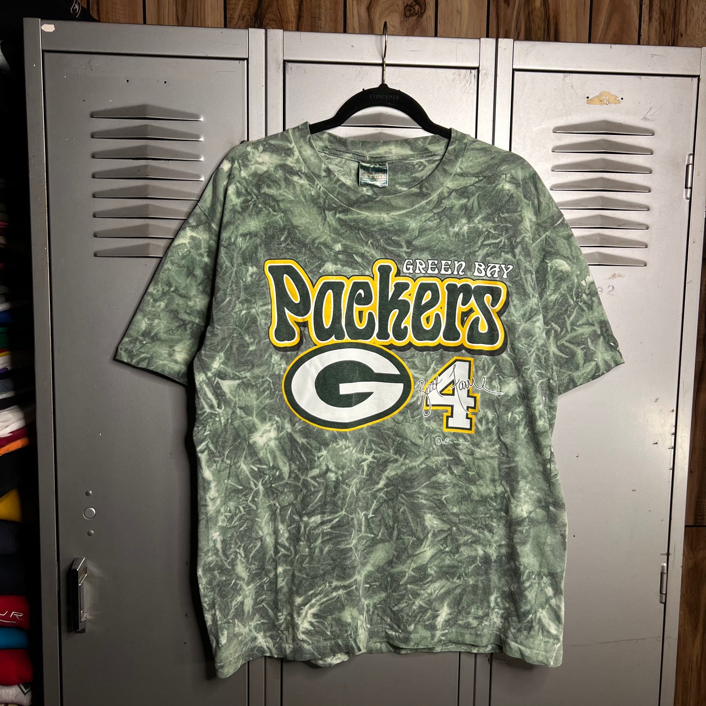 Vintage Early 2000s Y2K Green Bay Packers x Brett Favre Tie Dye Single Stitch All Sport T-Shirt