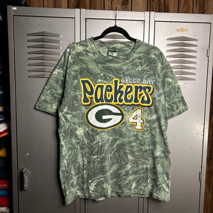Vintage Early 2000s Y2K Green Bay Packers x Brett Favre Tie Dye Single Stitch All Sport T-Shirt