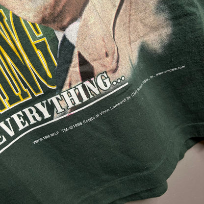 Vintage 1990s Green Bay Packers Vince Lombardi Winning Isn't Everything It's The Only Thing Super Bowl Single Stitch T-Shirt