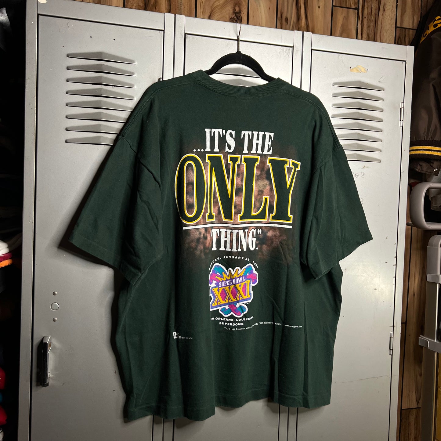 Vintage 1990s Green Bay Packers Vince Lombardi Winning Isn't Everything It's The Only Thing Super Bowl Single Stitch T-Shirt