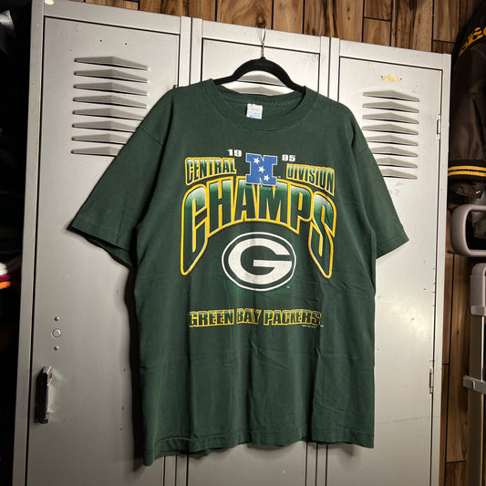 Vintage 1995 Green Bay Packers NFC Central Champions Single Stitch Salem T-Shirt