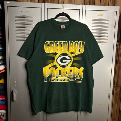 Vintage 1990s Faded Green Bay Packers Fruit of the Loom Single Stitch T-Shirt