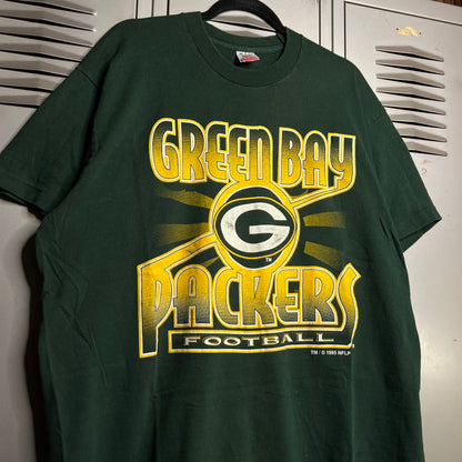 Vintage 1990s Faded Green Bay Packers Fruit of the Loom Single Stitch T-Shirt