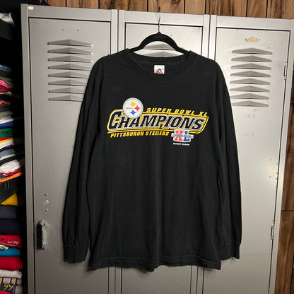 Vintage 2000s Y2K Pittsburgh Steelers Super Bowl Champions AAA Black Long Sleeve