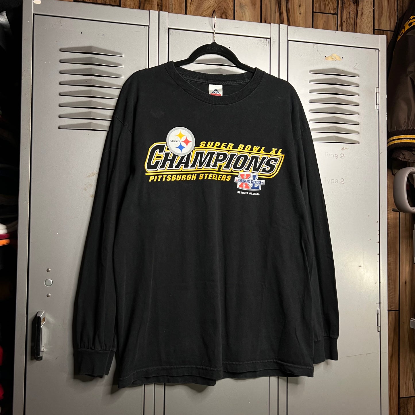 Vintage 2000s Y2K Pittsburgh Steelers Super Bowl Champions AAA Black Long Sleeve