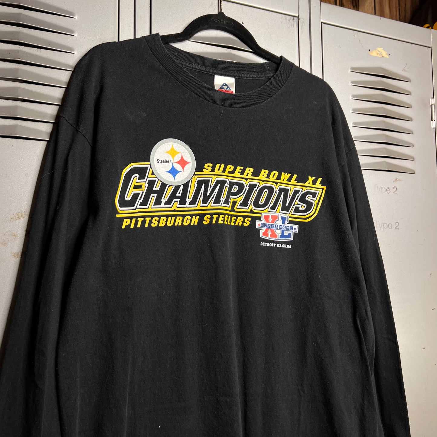 Vintage 2000s Y2K Pittsburgh Steelers Super Bowl Champions AAA Black Long Sleeve