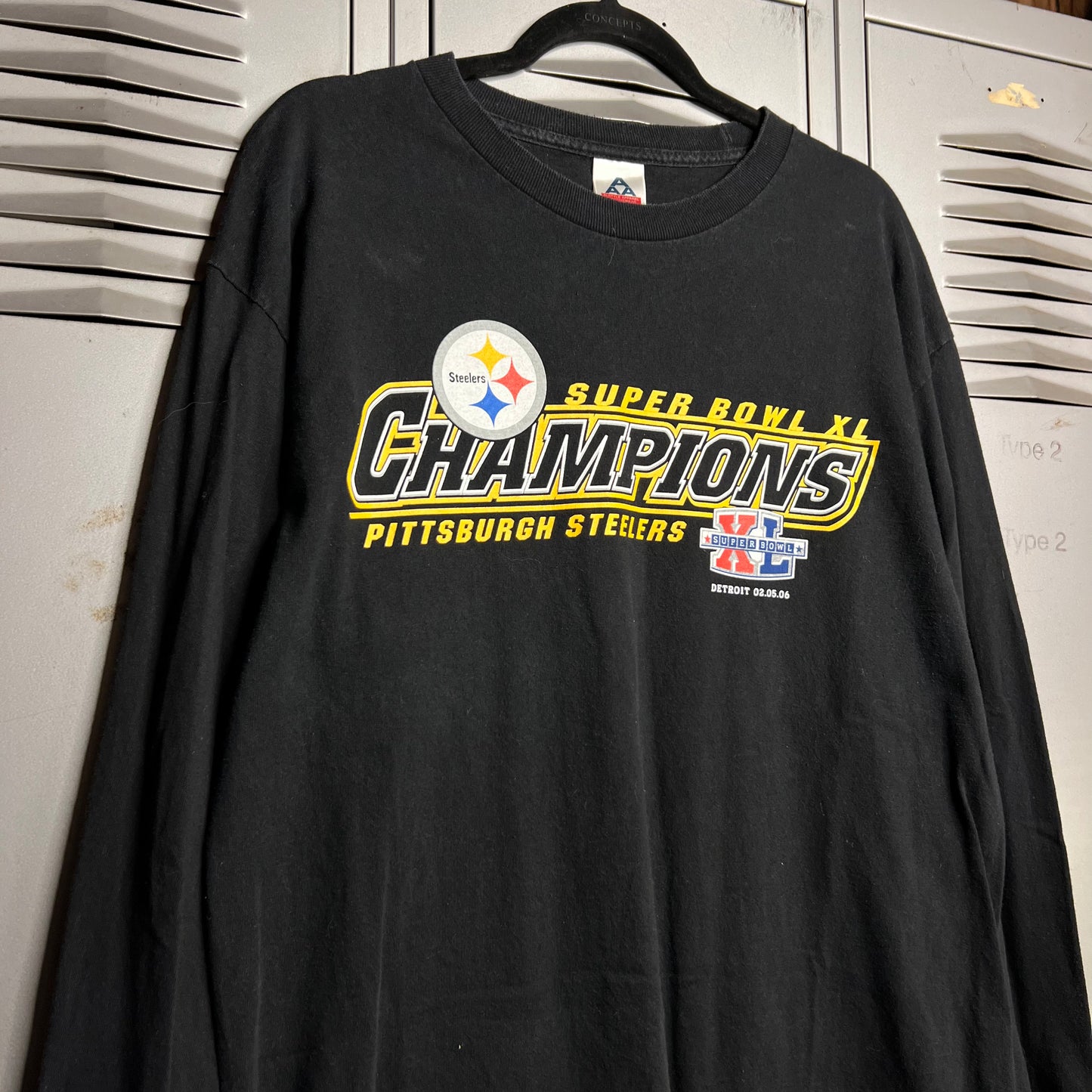 Vintage 2000s Y2K Pittsburgh Steelers Super Bowl Champions AAA Black Long Sleeve