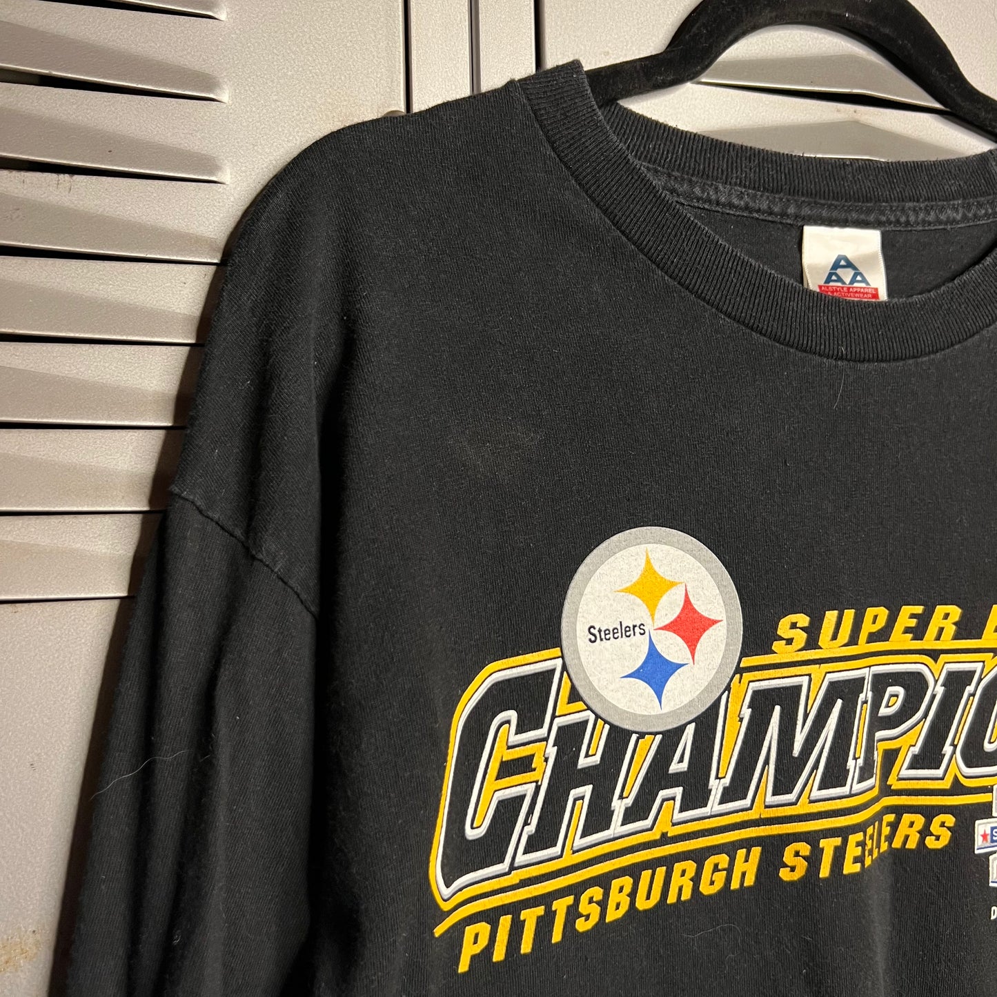 Vintage 2000s Y2K Pittsburgh Steelers Super Bowl Champions AAA Black Long Sleeve