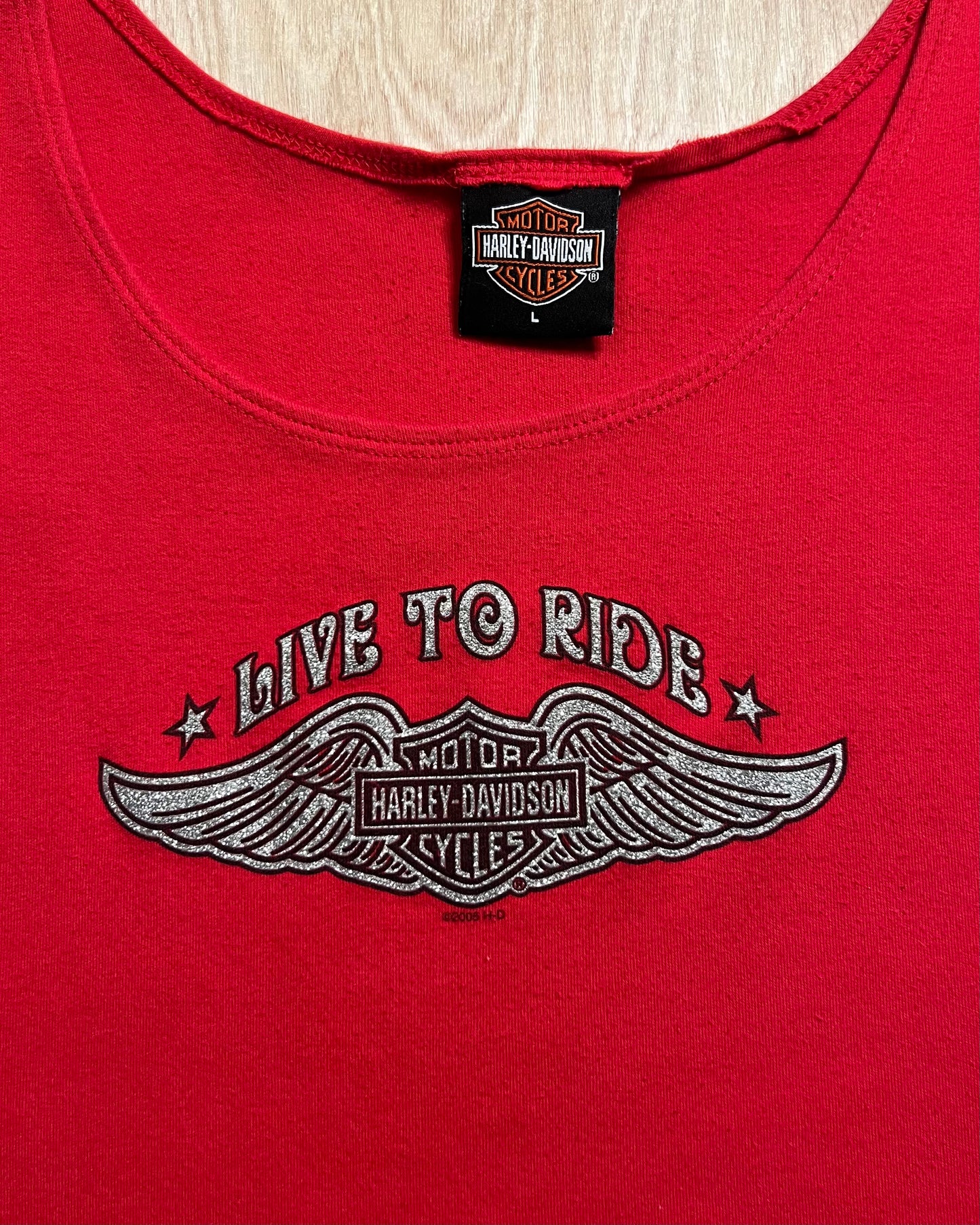 2005 Harley Davidson "Live to Ride" Rice Lake, Wisconsin Tank Top