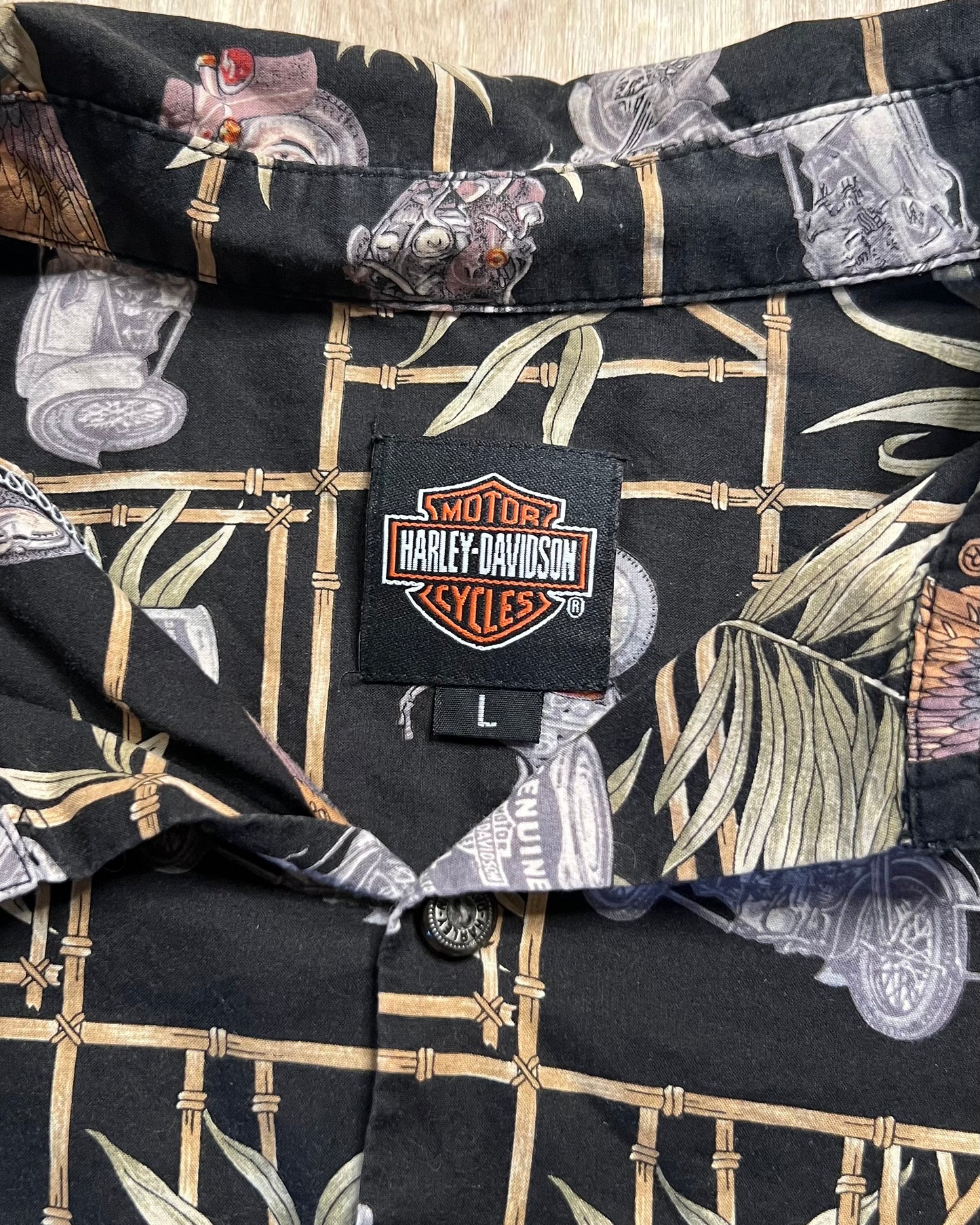 Harley Davidson AOP Hawaiian Style Button Up