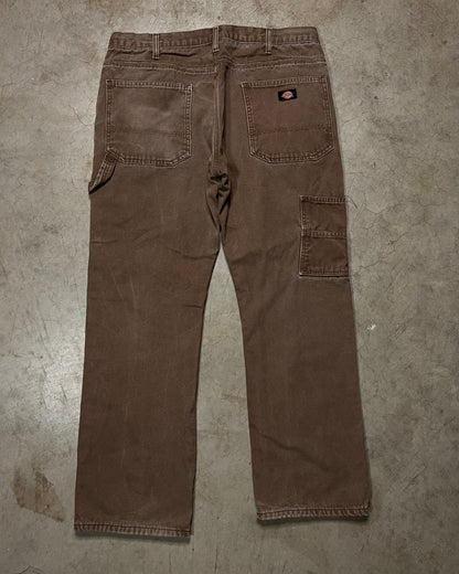 2000's Brown Flannel Lined Dickies Carpenter Pants