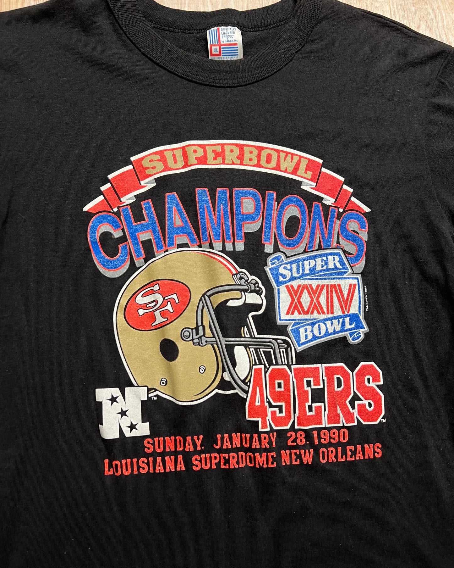 1990 San Fransisco 49ers Super Bowl Champions Single Stitch T-Shirt