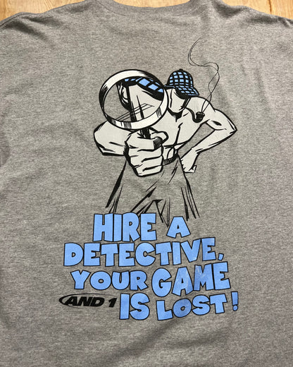 1990's AND1 "Hire A Detective Your Game Is Lost" Trash Talk T-Shirt