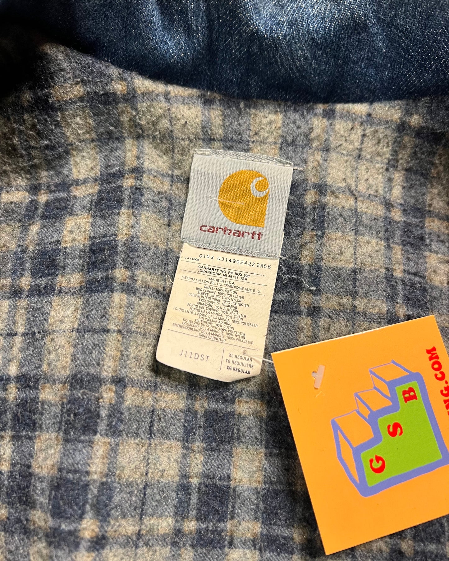 1990's Carhartt Blanket Lined Denim Jacket
