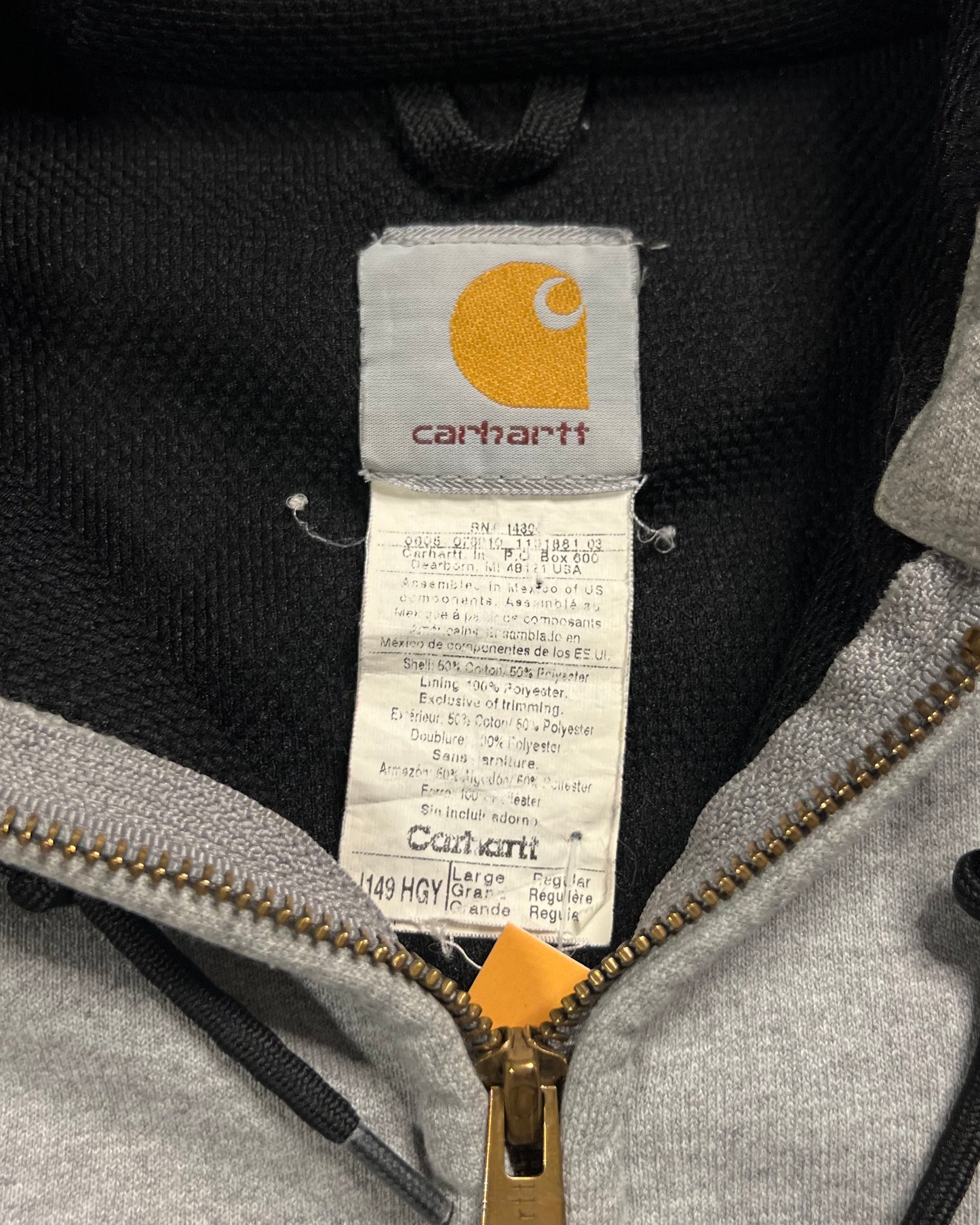 Vintage Carhartt Insulated Zip Up Hoodie Jacket