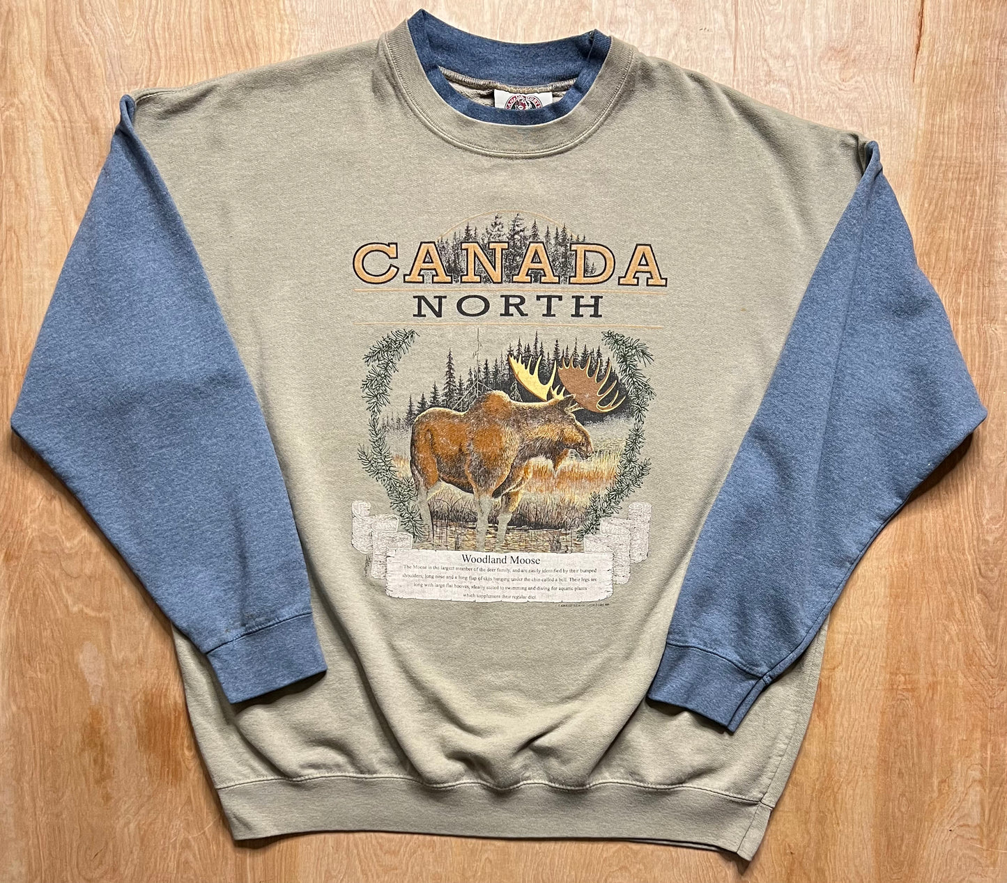 1990's Canada North Woodland Moose Crewneck