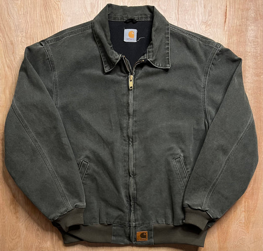 Vintage Carhartt Faded Olive Green Santa Fe Bomber Jacket