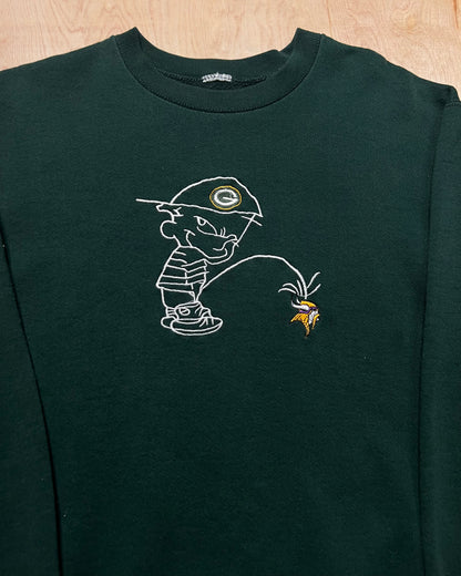 1990's Green Bay Packers vs Minnesota Vikings Comedy Crewneck