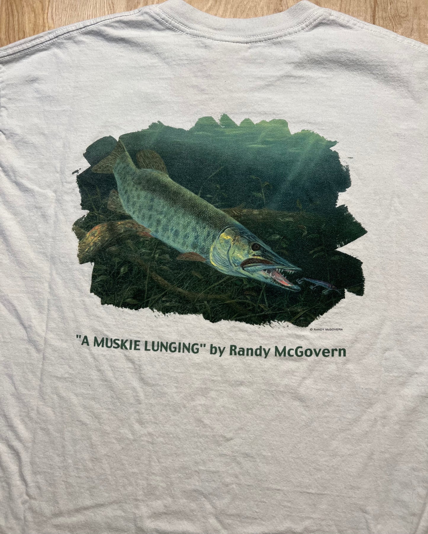 Vintage "A Muskie Lunging" Pocket T-Shirt