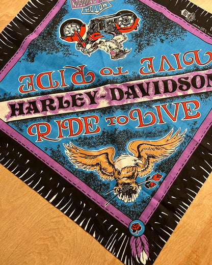 1990's Harley Davidson "Live to Ride, Ride to Live" Bandana