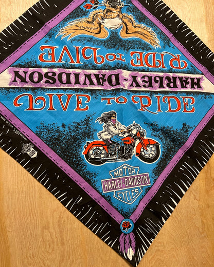 1990's Harley Davidson "Live to Ride, Ride to Live" Bandana