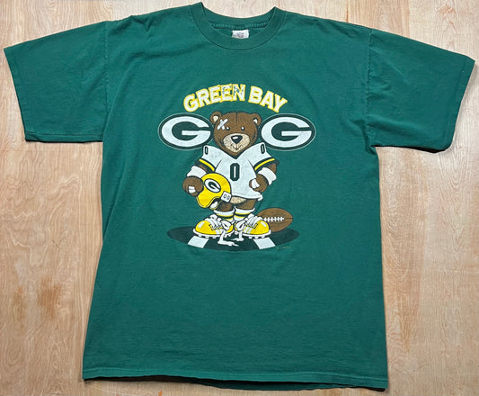 1996 Green Bay Packers Teddy Bear Single Stitch T-Shirt