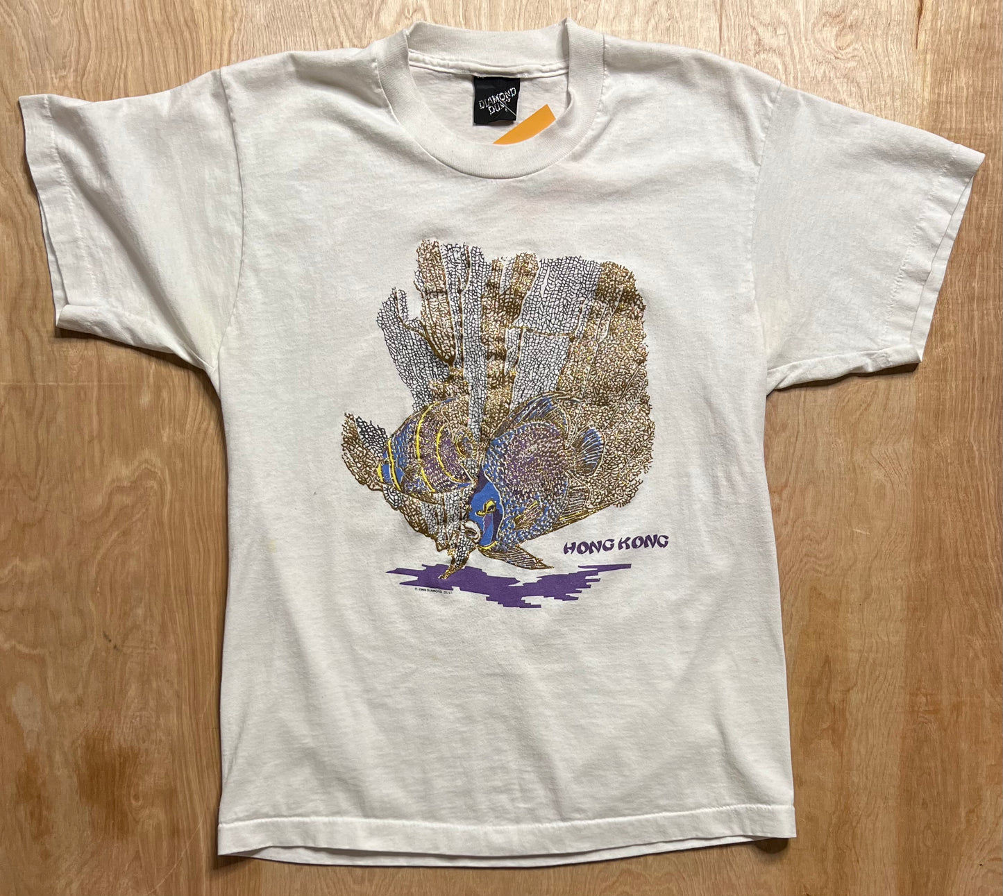 1988 Hong Kong Peacock Diamond Dust Single Stitch T-Shirt