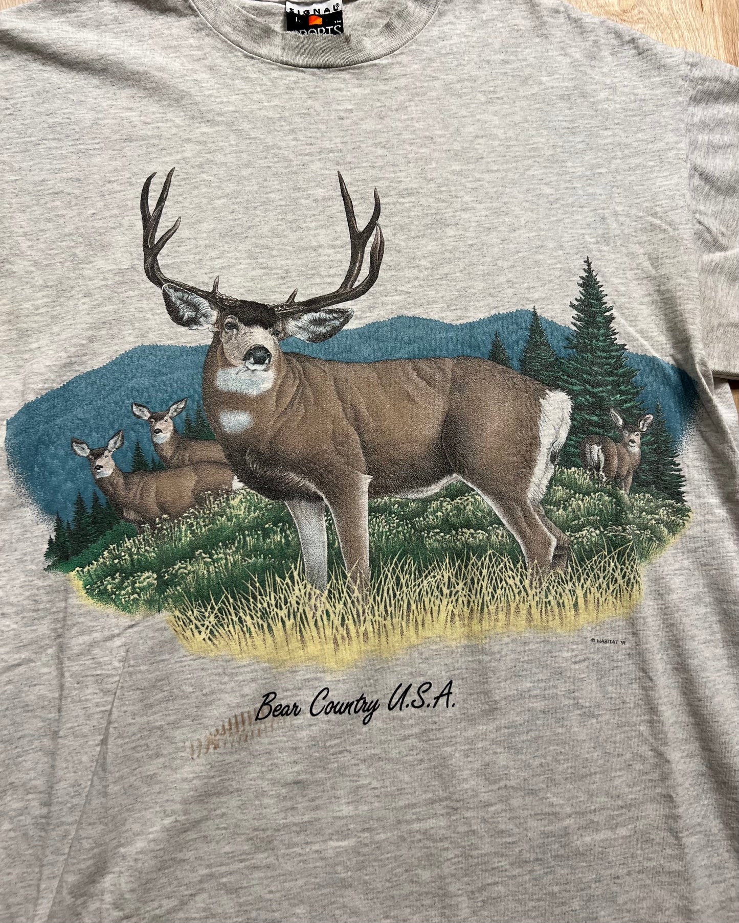 1991 Mule Deer Bear Country, USA Single Stitch T-Shirt