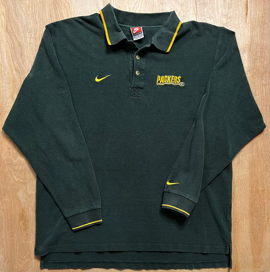 1990's Green Bay Packers Nike Long Sleeve Polo