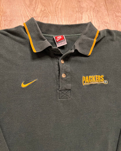 1990's Green Bay Packers Nike Long Sleeve Polo