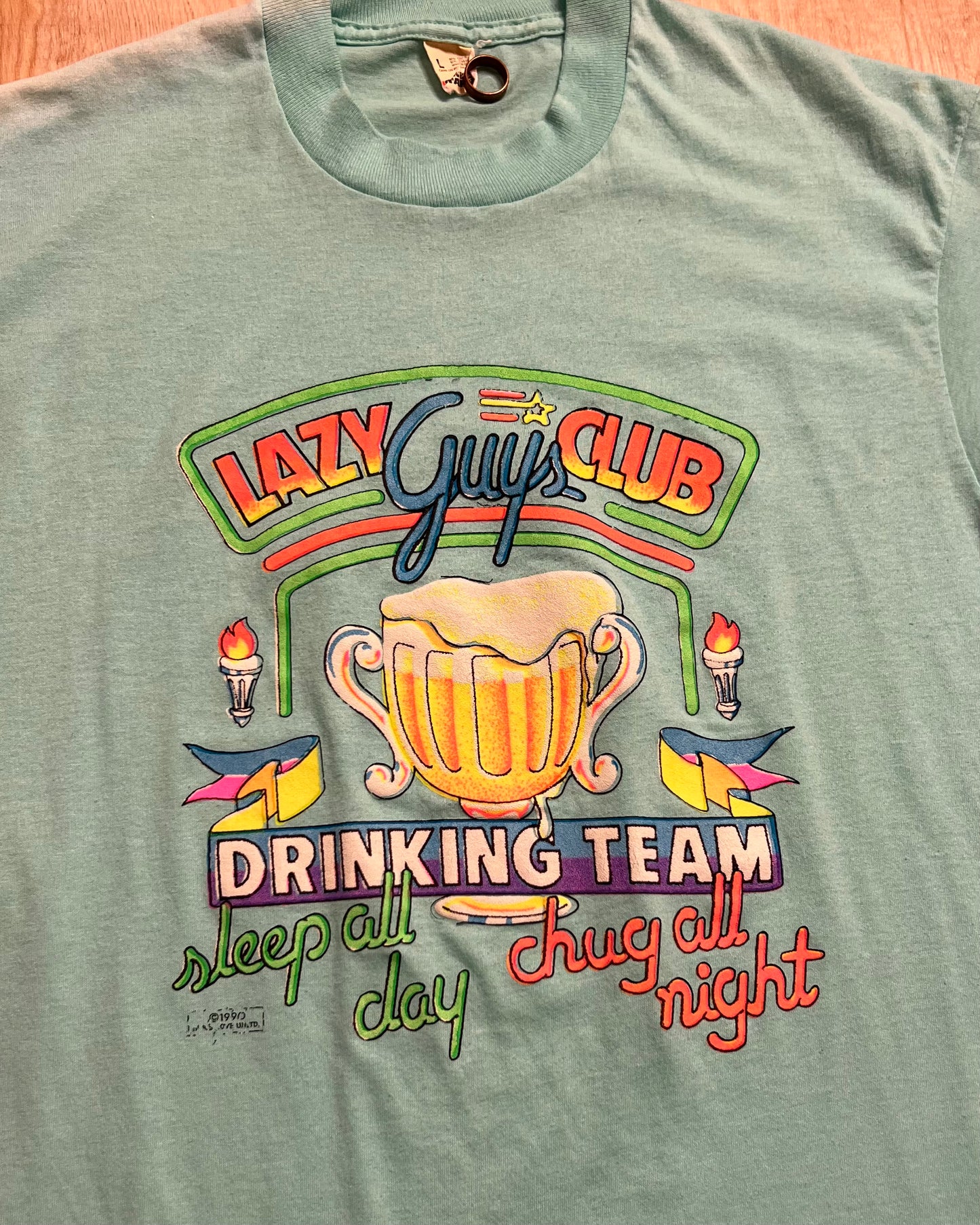 1980's "Lazy Guy Club Drinking Team" Single Stitch T-Shirt