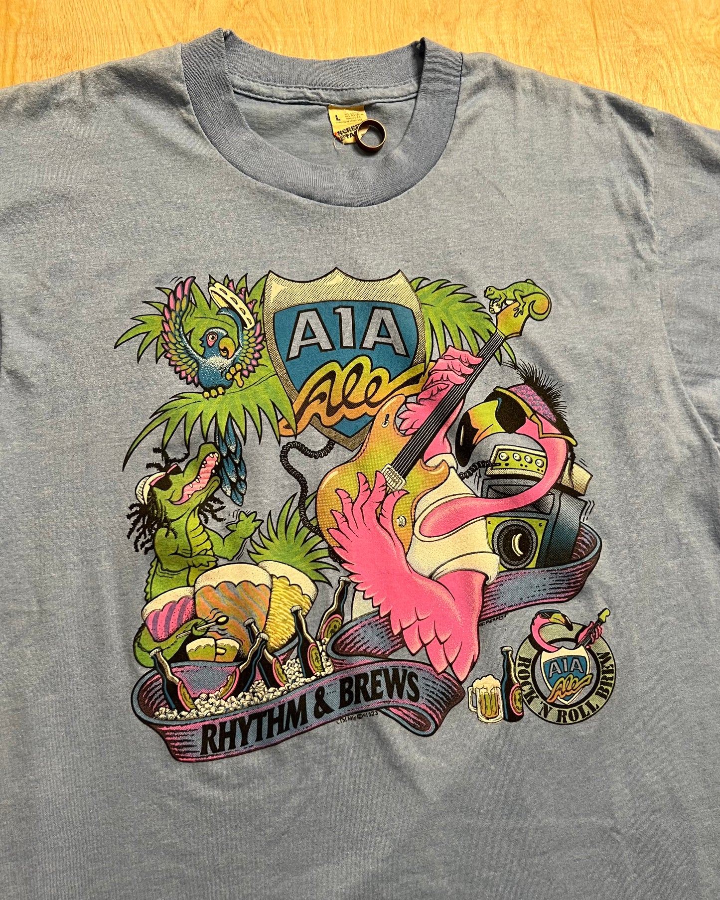 Late 1980's A1A Ale "Rhythm & Brews" Single Stitch T-Shirt