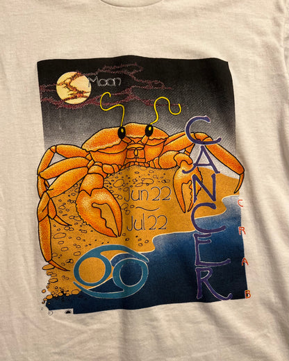 Early 1990's Zodiac Moon Cancer Crab Single Stitch T-Shirt