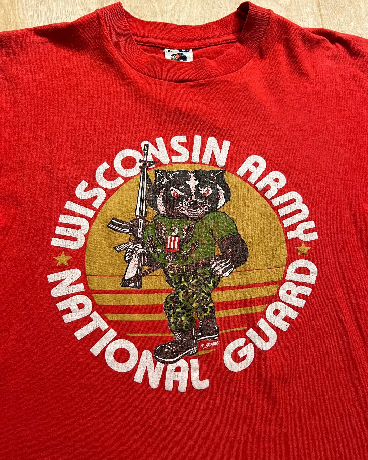 1990's Wisconsin Army National Guard Single Stitch Fruit of the Loom T-Shirt