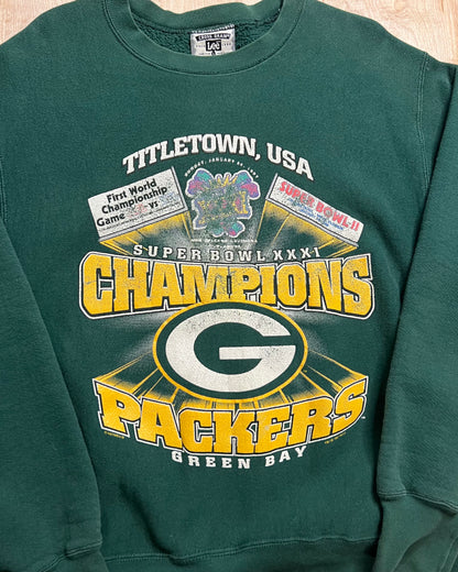 1997 Green Bay Packers Super Bowl Champions Lee Heavyweight Crewneck