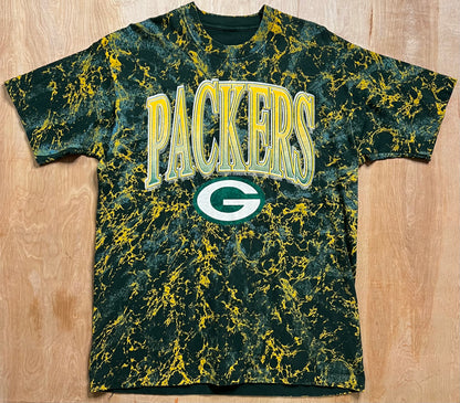 1990's Green Bay Packers Splash Dye Single Stitch T-Shirt