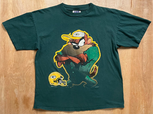 1995 Green Bay Packers Tasmanian Devil Looney Tunes T-Shirt