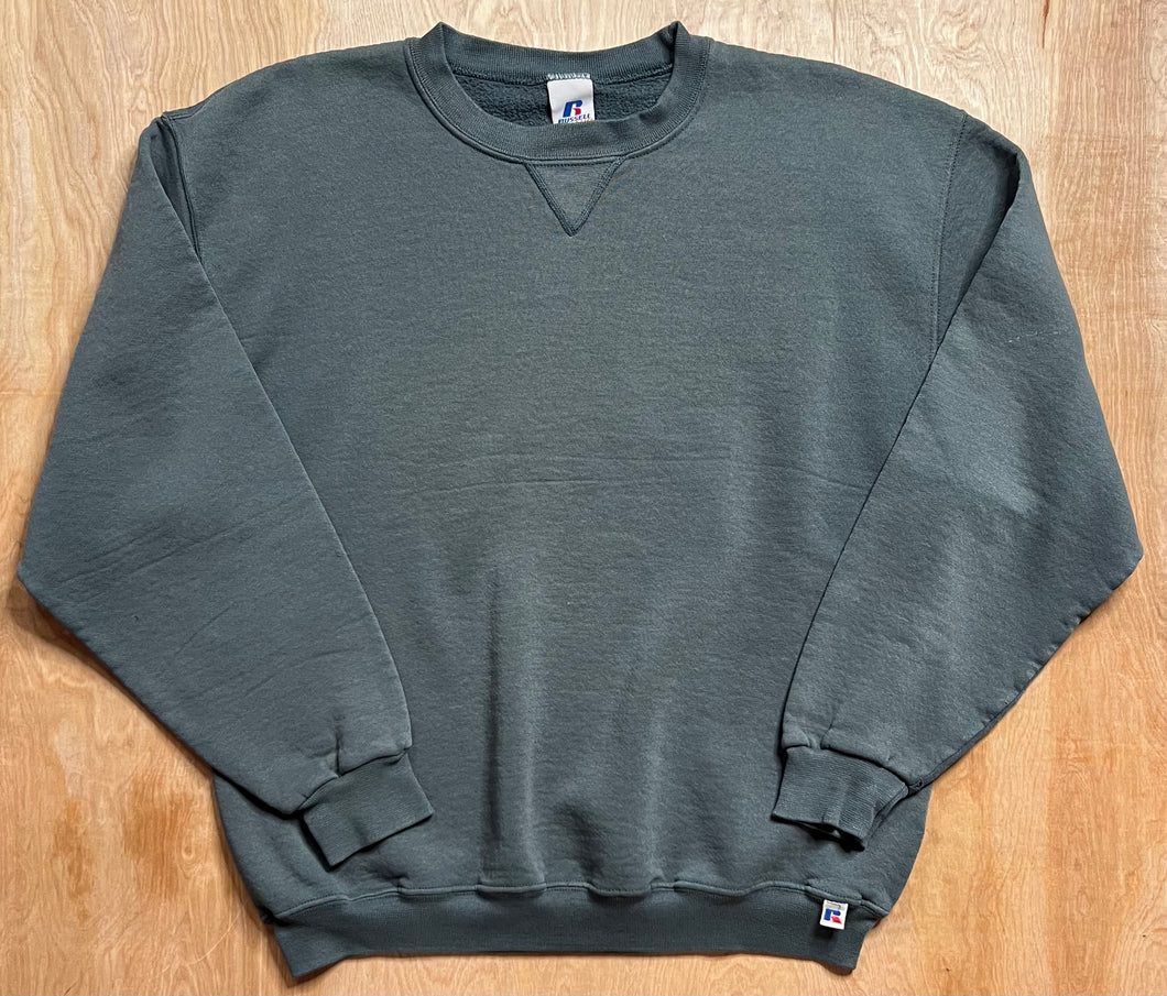 Vintage Faded Green Russell Crewneck
