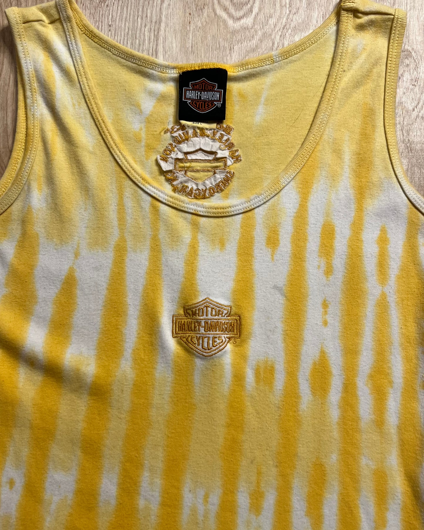 Vintage Harley Davidson Route 43 Tie Dye Tank Top