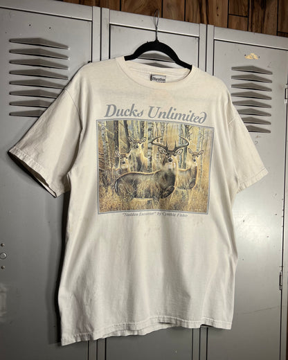 1990s Distressed Ducks Unlimited Whitetail Deer T-Shirt