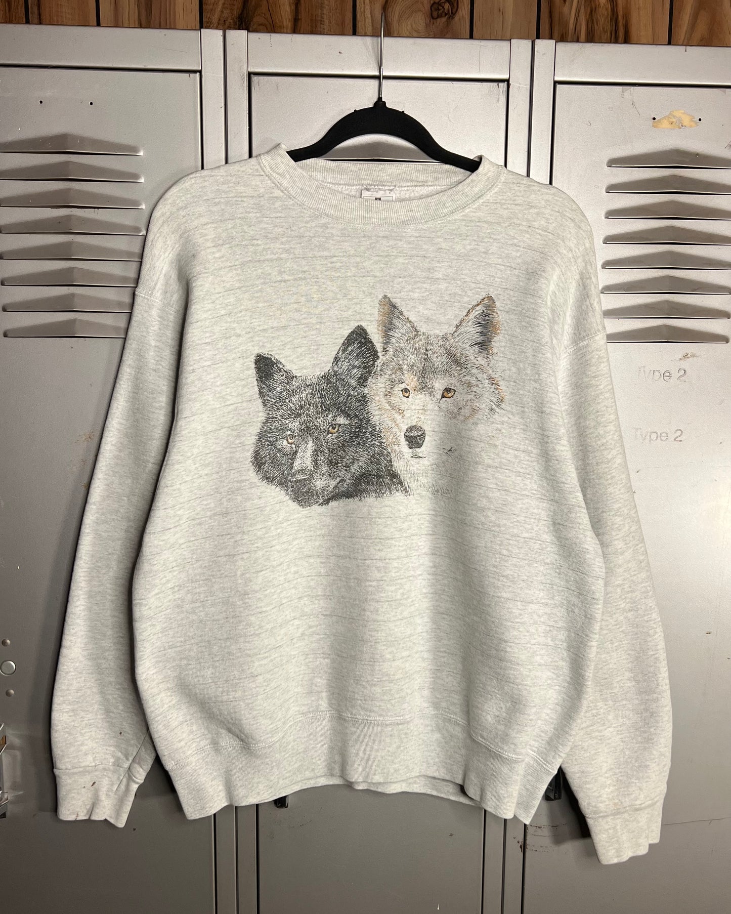 1990s Faded Wolves Crewneck