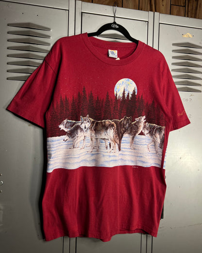 1991 Great Smokey Mountains Wolf Pack Wraparound Single Stitch T-Shirt