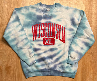 GSB Custom Tie Dye 1990's Wisconsin Fruit of the Loom Crewneck