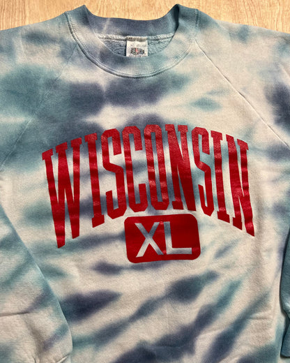 GSB Custom Tie Dye 1990's Wisconsin Fruit of the Loom Crewneck