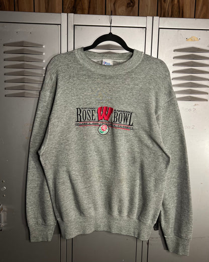 1999 Distressed Wisconsin Badgers Rose Bowl Pro Layer Crewneck