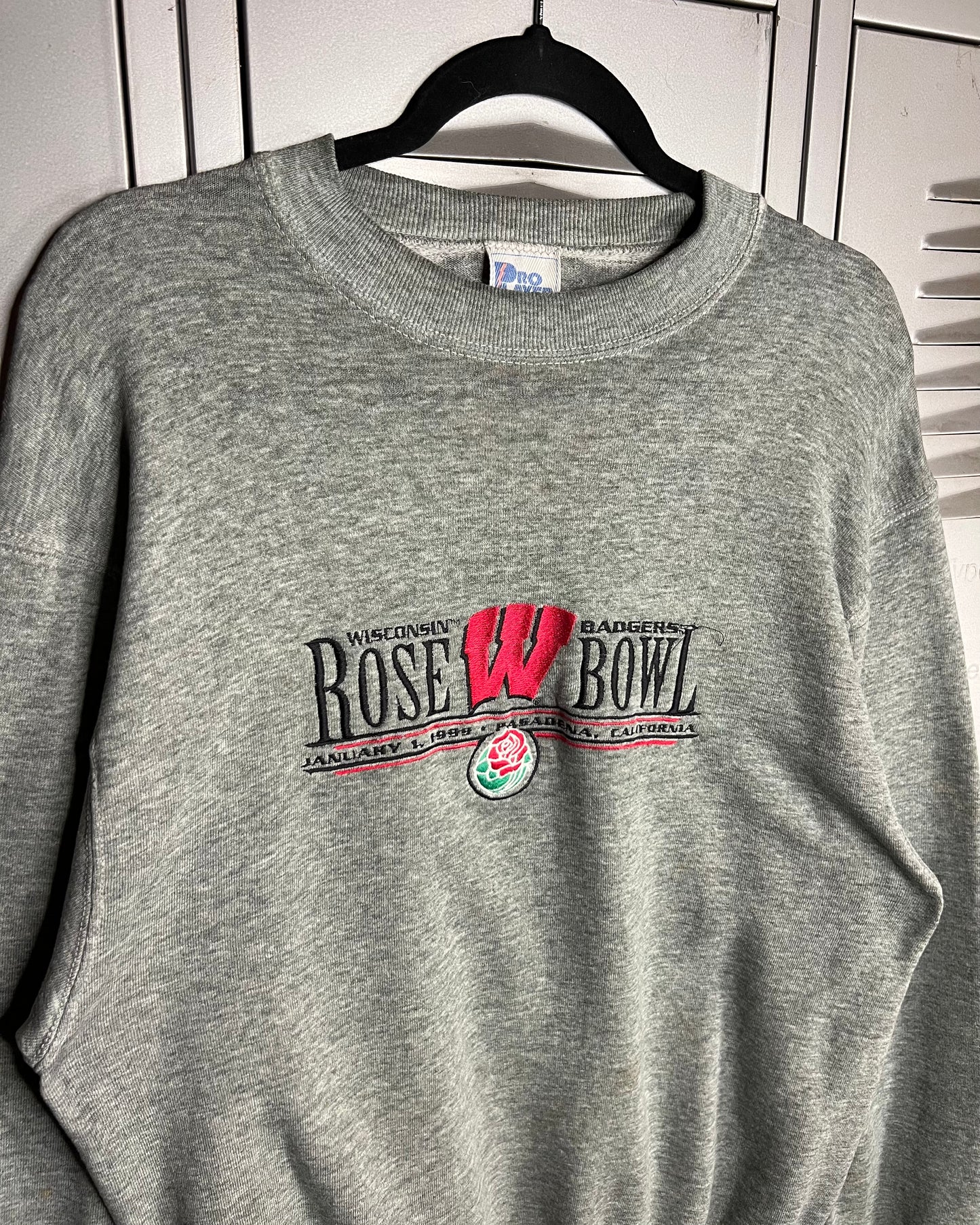 1999 Distressed Wisconsin Badgers Rose Bowl Pro Layer Crewneck