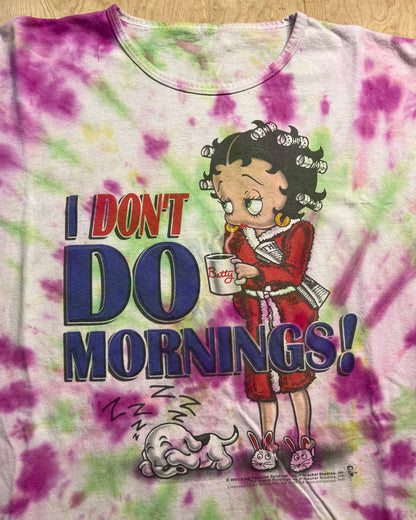 GSB Custom Tie Dye 2002 Betty Boop "I Don't Do Mornings" Sleeper T-Shirt