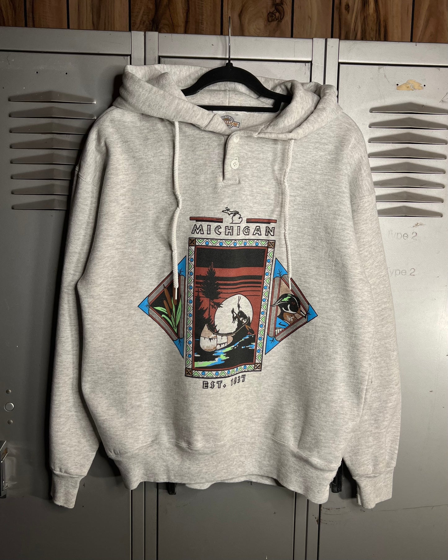 1990's Michigan 2 Button Heavy Hoodie