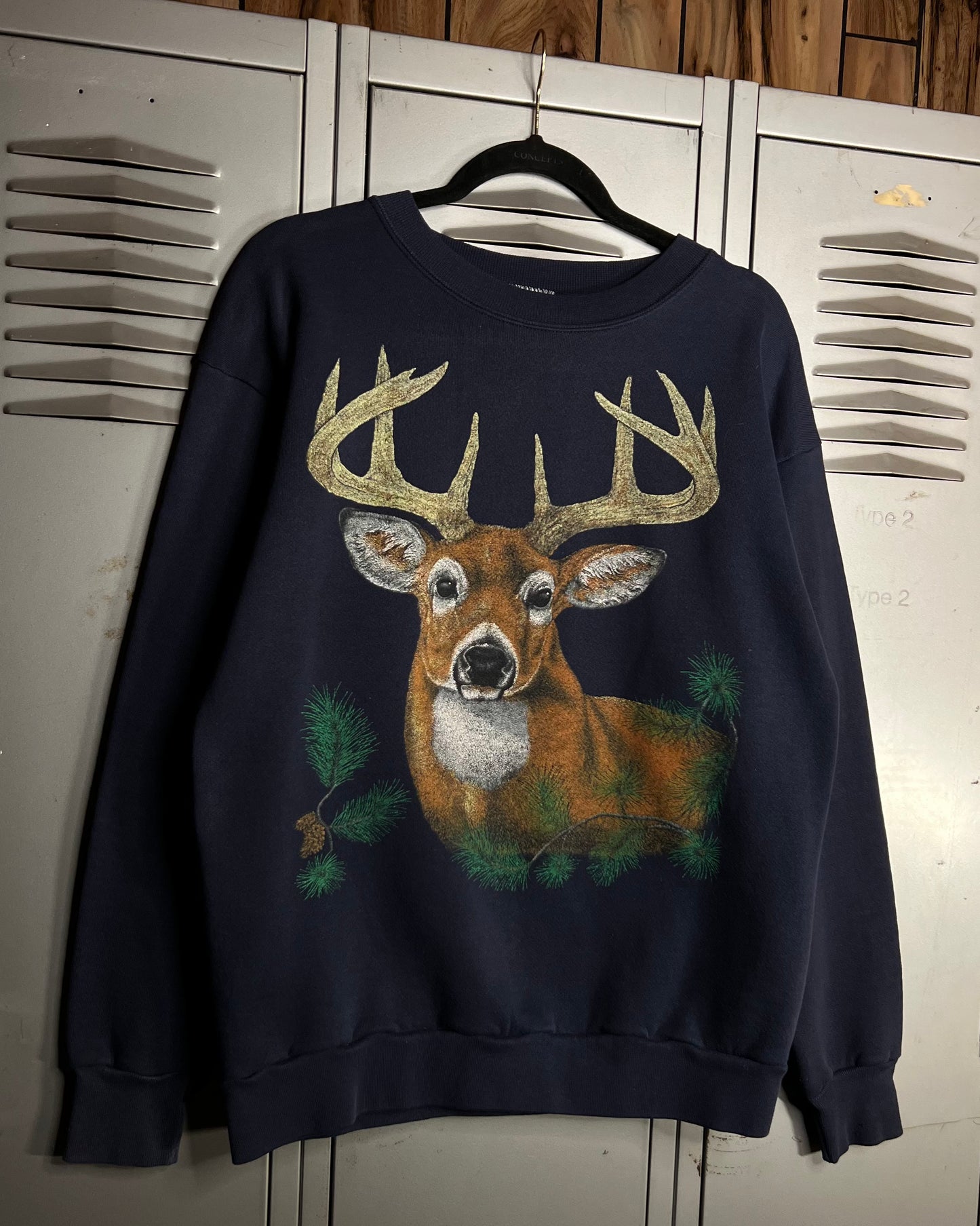 1990's Faded Whitetail Buck Heavy Crewneck